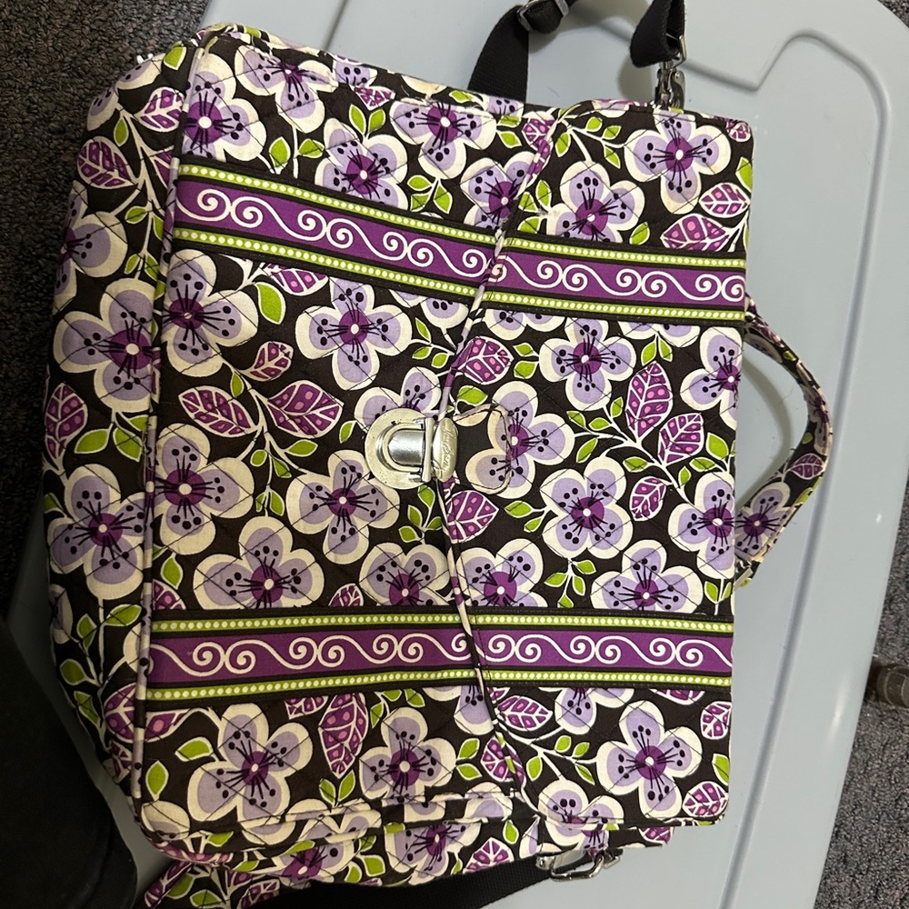 Vera Bradley Purple and Green Floral Backpack